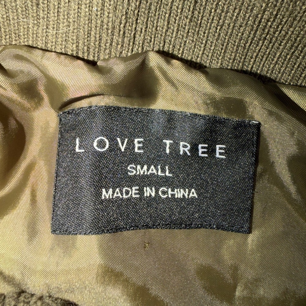 Love Tree Quilted Vest Women Small Olive Green Ribbed Trim Equestrian Gorpcore - Picture 2 of 4